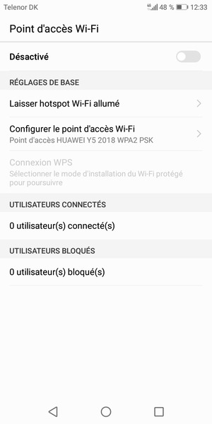 Sélectionnez Configurer le point d'accés Wi-Fi