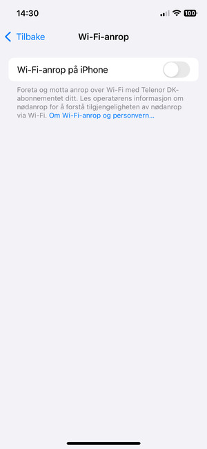 Slå på Wi-Fi-anrop på iPhone