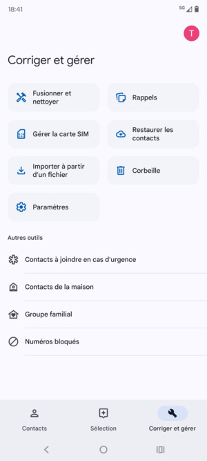 Sélectionnez Gérer la carte SIM