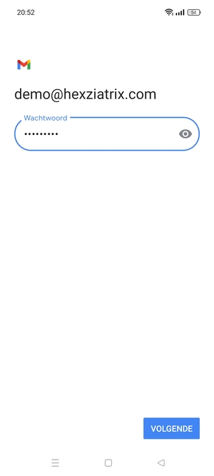 Voer uw wachtwoord in en selecteer VOLGENDE