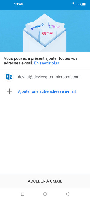 Sélectionnez ACCÉDER À  GMAIL