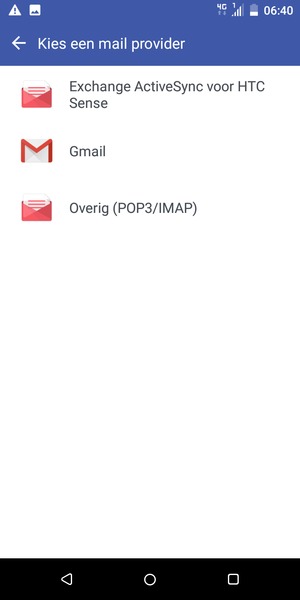 Selecteer Overig (POP3/IMAP)