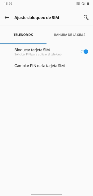 Seleccione Digicel y Cambiar PIN de la tarjeta SIM