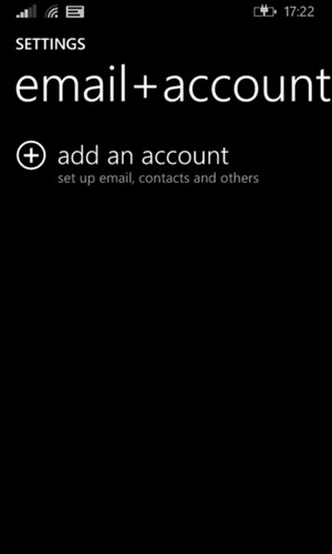 Select add an account