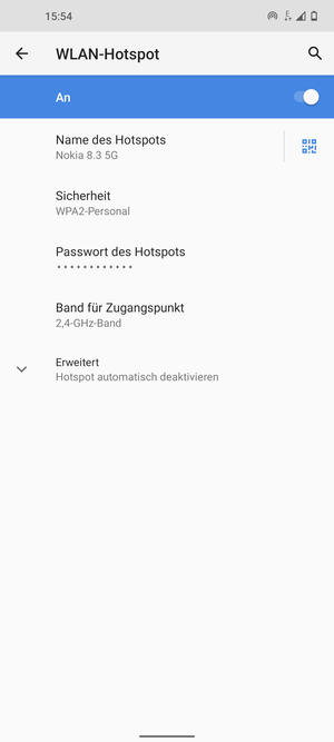 Ihr Handy ist jetzt für die Verwendung als Modem eingerichtet