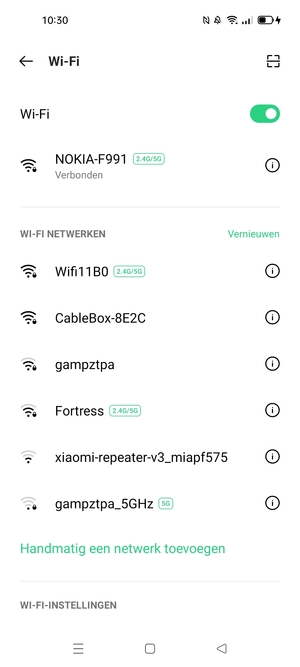 U bent nu verbonden met het WiFi-netwerk