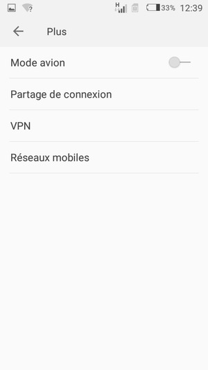 Sélectionnez Partage de connexion