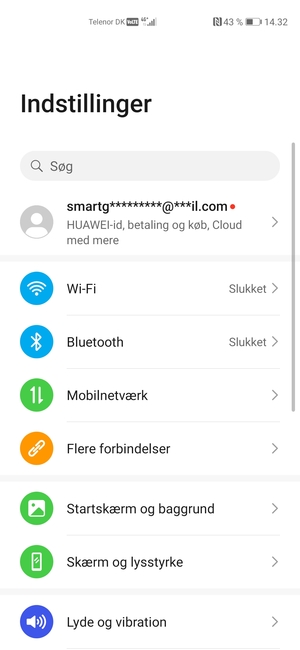 Velg Huawei- ID