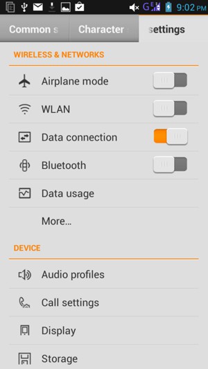 To change network if network problems occur, return to the All settings menu and select More...