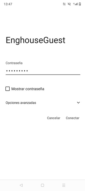 Introduzca la Contraseña de Wi-Fi y seleccione Conectar