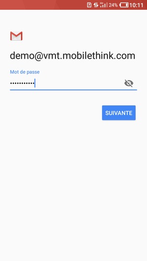 Saisissez votre mot de passe et sélectionnez SUIVANTE