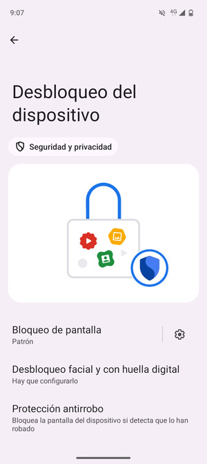 El teléfono ha sido asegurado con un bloqueo de pantalla