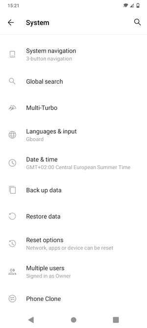 Select Back up data