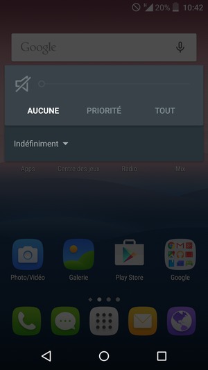Select AUCUNE for silent mode