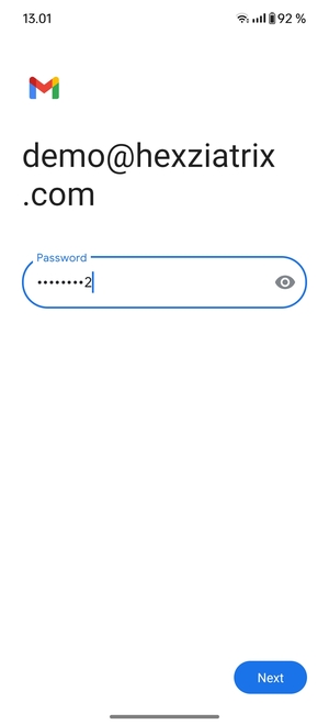 Enter your password and select Next