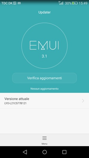 Se il tuo telefono è aggiornato, vedrai la seguente schermata