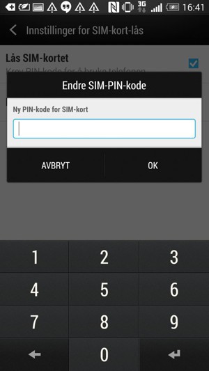 Skriv inn din nye PIN-kode for SIM-kort og velg OK