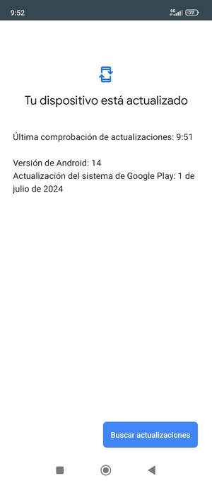 Si su teléfono está actualizado, verá la siguiente pantalla