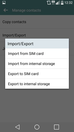 Select Import from SIM card