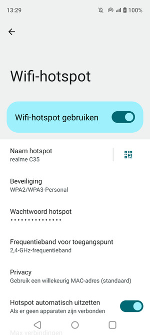 Uw telefoon is nu geïnstalleerd voor gebruik als modem