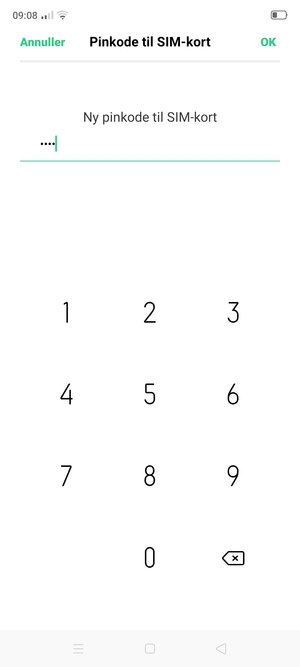 Indtast din Nye pinkode til SIM-kort og vælg OK
