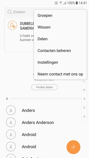 Android contacten beheren