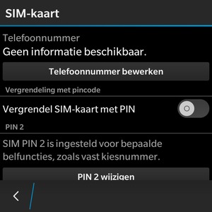 Schakel Vergrendel SIM-kaart met PIN in