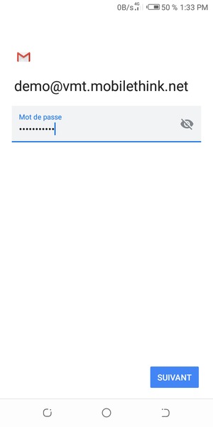 Saisissez votre mot de passe et sélectionnez SUIVANT