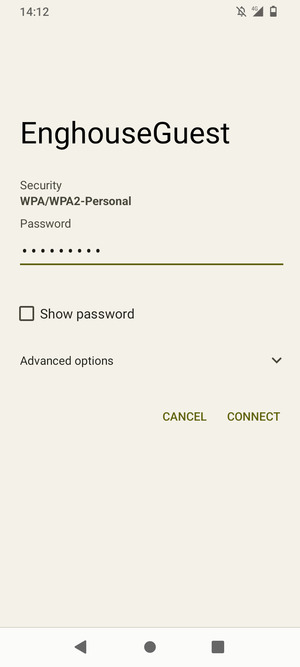 Enter the Wi-Fi Password and select CONNECT