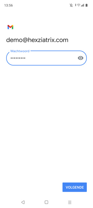Voer uw wachtwoord in en selecteer VOLGENDE