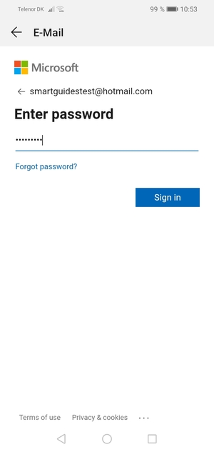 Geben Sie Ihre Hotmail Passwort ein und wählen Sie Anmelden