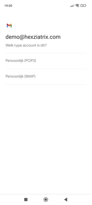 Selecteer Persoonlijk (POP3) of Persoonlijk (IMAP)