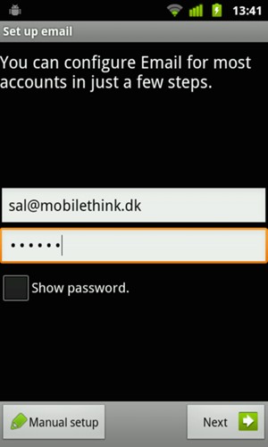 Enter your E-mail Address and Password. Select Next