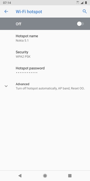 Select Hotspot password