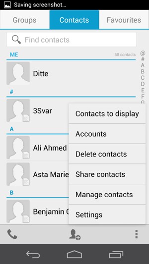If you see this screen, select Manage contacts
