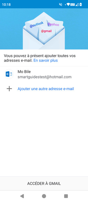 Sélectionnez ACCÉDER  À GMAIL