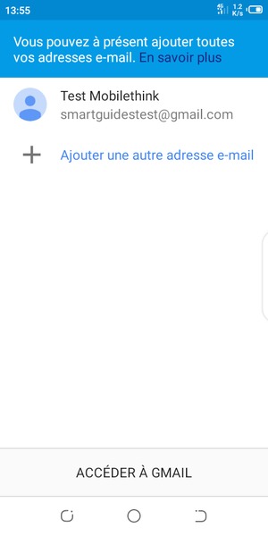 Sélectionnez ACCÉDER À GMAIL