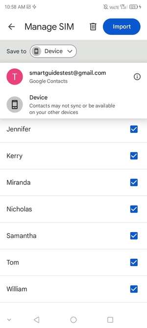 Select your  Google account
