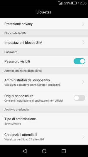 Seleziona Impostazioni blocco SIM