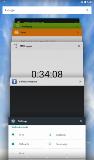 Select the X icon to close running apps