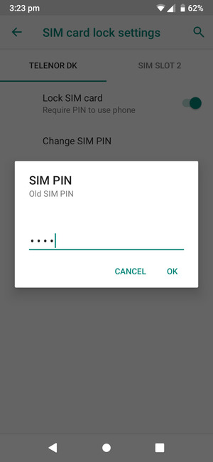 Enter Old SIM PIN and select OK