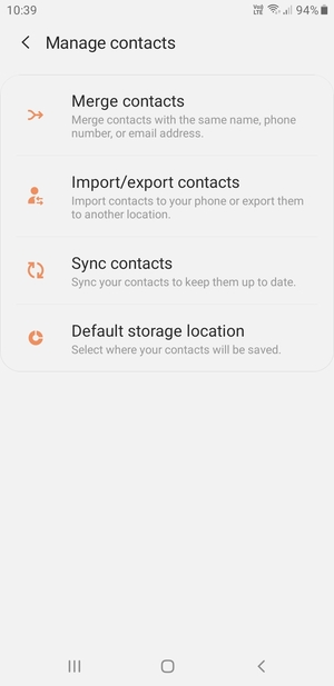 Select Import/export contacts