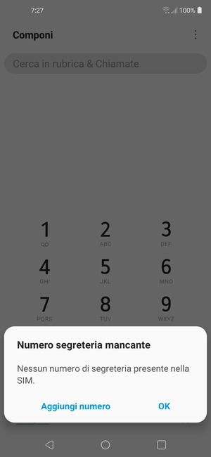 Se la segreteria telefonica non è configurata, seleziona Aggiungi numero