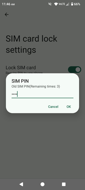 Enter your Old SIM PIN and select OK