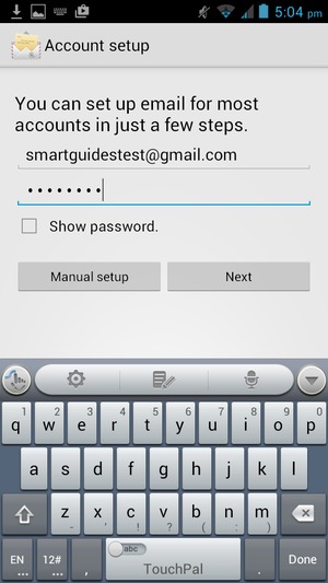 Enter your E-mail address and password. Select Next