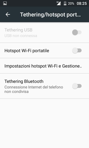 Seleziona Impostazioni hotspot Wi-Fi e Gestione..