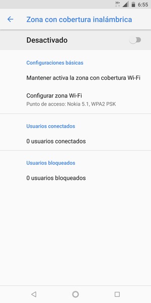 Seleccione Configurar zona Wi-Fi