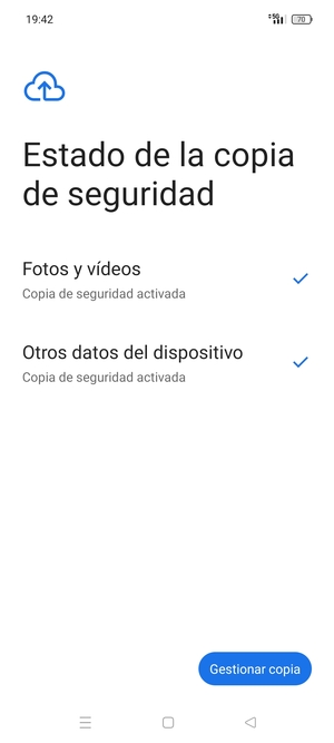 Seleccione Gestionar copia