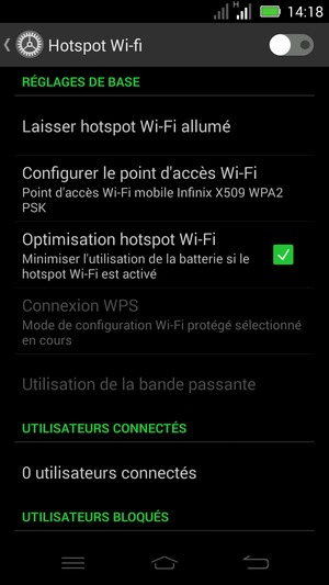 Sélectionnez Configurer le point d'accès Wi-Fi