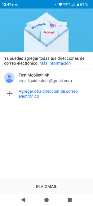 Seleccione IR A GMAIL